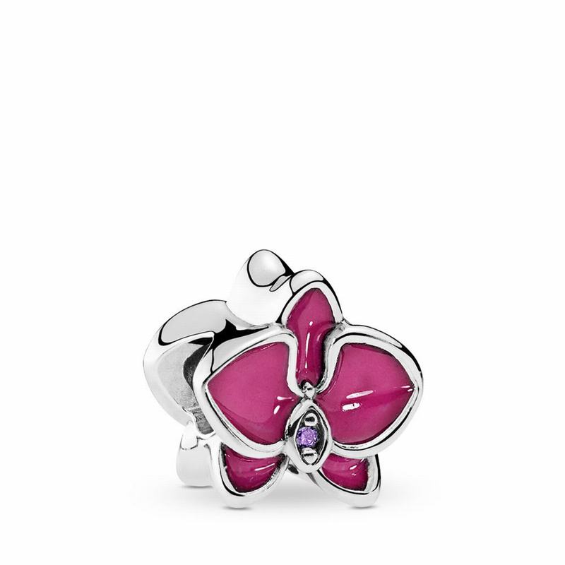 Pandora Orchid Charm Online NZ, Sterling Silver (203748-TDF)